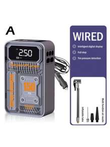 SUITU Compresseur d'air portable/Gonfleur de pneu de voiture, Mini gonfleur électrique sans fil/Pompe à air électrique haute puissance, Gonflage rapide, Gonflage et arrêt automatique, Jauge de pression numérique précise, Éclairage LED puissant, Outil de réparation automobile pour voitures, motos, tapis gonflables
