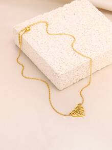 1 件时尚字母妈妈心形项链几何妈妈吊坠项链 18K 镀金母亲节珠宝日常生日礼物送给妈妈 - 多色 - 查看 7