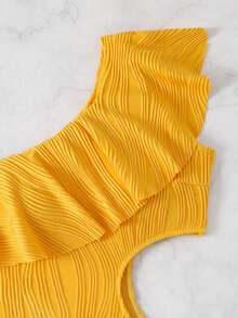 2025 New Arrival 3D Fabric Asymmetrical Neck Sexy Backless One-Piece Swimsuit For Women, Summer Beach Vacation