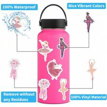 52 件粉色芭蕾舞女演员贴纸乙烯基美学贴纸剪贴簿、日记、保险杠、滑板、水瓶、卡通、安全帽、汽车贴纸和贴花 - 彩色 - 查看 7