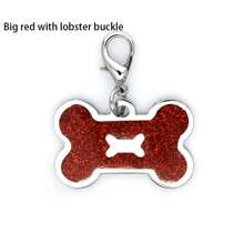 宠物项圈配件，彩色闪光骨头形宠物身份标签