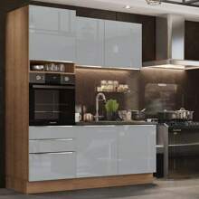 Madesa Gabinete Cocina Integral Compacta 180cm Lux Color Marrón/Gris 01 - Marrón y Gris - Ver 1