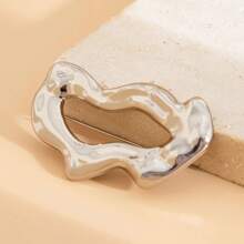 European & American Cross-Border Jewelry, Simple Geometric Lava Textured Round Ring Brooch, Collar Clip Clothing Accessory