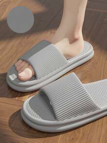 Trending! Influencer Unisex EVA Slippers, Solid Color, Comfortable, Non-Slip, Durable, Suitable For Indoor Wear - Grey - View 14