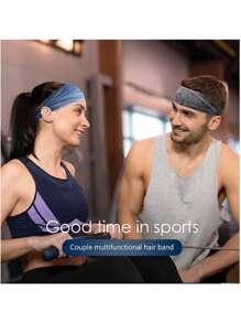 1 件运动风格跑步健身瑜伽男女运动头带高弹力可拉伸头带彩虹色头带健身房户外运动跑步瑜伽骑行篮球头带 - 彩色 - 查看 7