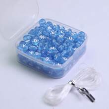 4x7mm Transparent White Letter Beads, DIY Jewelry Making Accessory, Approx. 200pcs/Box - Alphabet Beads - View 17