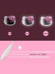 Sanrio 1 件霓虹灯 - 可爱卡通粉色小米镜面霓虹灯，梳妆台灯 USB/电池供电 LED 霓虹灯，粉色卧室墙壁装饰，适合房间、情人节派对、生日、婚礼、家居、圣诞节装饰，送女朋友、妻子、朋友、家人、爱人 - 均碼 - 查看 8