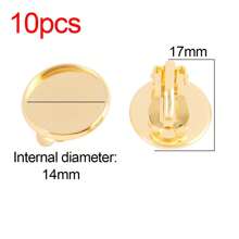 10pcs Stainless Steel Clip On Earrings Blank Base Cabochon Cameo Ear Clip With Trays Bezels Setting For Diy Jewelry Making Supplies - Ear Clip - View 9