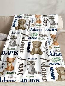 1 st. Gepersonaliseerde naamdeken, gepersonaliseerde naamdeken voor kerstcadeaus, gepersonaliseerde kerstbeddengoeddeken, schattige dierenachtergronddeken, deken te gebruiken voor beddengoed/bank/binnen/buiten, cadeau voor vriend, familie cadeau, verjaardagscadeaus, cadeau voor vriend, cadeau voor haar, cadeau voor vriendin, cadeau voor jongen, cadeau voor meisje, voor kantoor