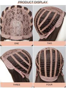 28 Inch Women Ombre Brown-Golden Curly Wig With Middle Part, Heatproof Synthetic Party/Daily Use Wig - Blonde Ombre - View 7