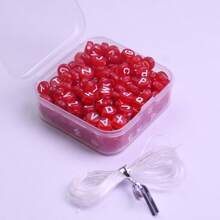 4x7mm Transparent White Letter Beads, DIY Jewelry Making Accessory, Approx. 200pcs/Box - Alphabet Beads - View 5