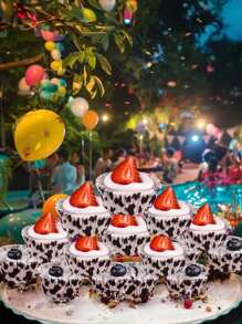 100 个/包黑白奶牛印花烘焙纸杯、迷你松饼衬垫，适用于生日派对、农场动物派对和节日烘焙用品、防油纸杯蛋糕包装纸 - 彩色 - 查看 3