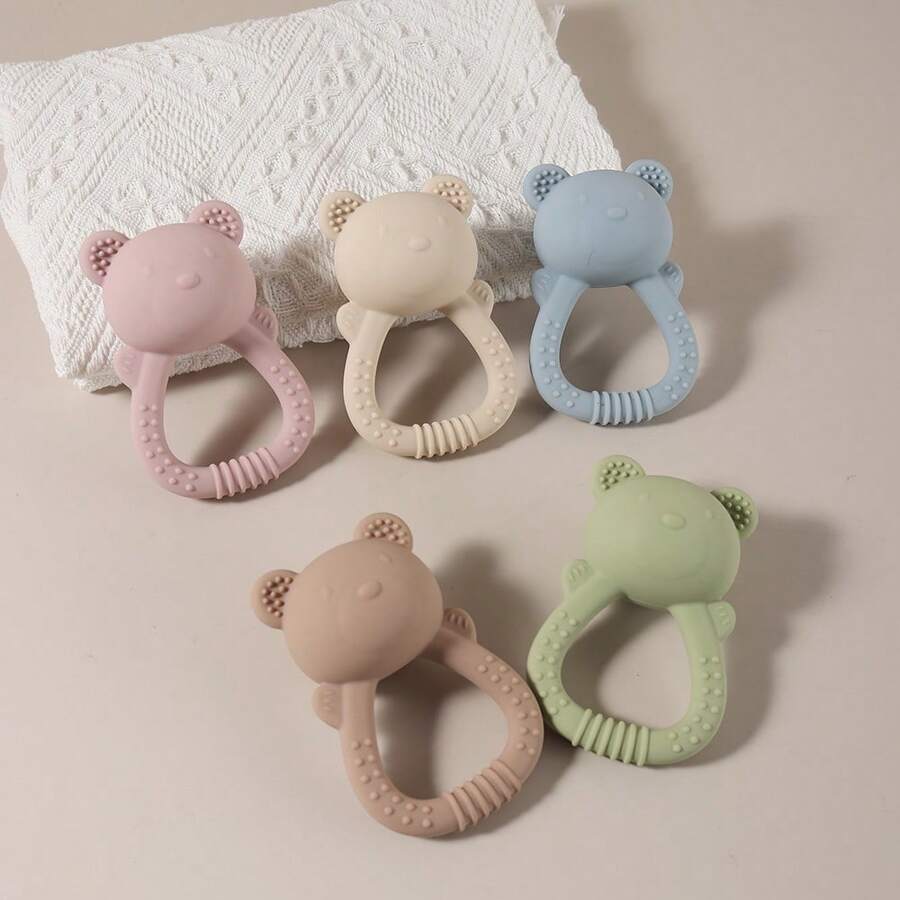Silicone Baby Teether, Infant Teething Toys With Multiple Teething Points, Teething Stick, Rattle Toys - Multicolor - View 1