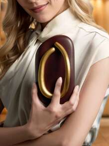 Dancing Engine Luxury Valentine's Bag Women's Party Prom Clip Evening Clutch Bride Crossbody Bag, Perfect For Party, Wedding, Dinner/Banquet, Matching With Wedding Dress,Formal Dresses, Prom Dress, Birthday Dress, Women Dress Party - Burgundy - View 4