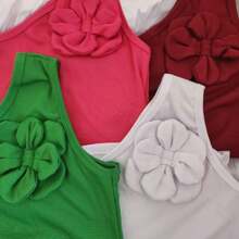 Women's Blouse With No Sleeves And Flowers - Rỉ Nâu - Xem 2