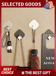4pcs Bathroom Hooks, Adhesive Wall Hooks, Towel Hooks For Bathrooms, Wall Hooks, Towel Hooks, Hooks For Hanging, Bathroom Towel Holder, Adhesive Hooks, Towel Holder, Shower Hooks, Wall Hooks For Hanging, Towel Hook, Wall Hook, Bathroom Hooks For Towels, Bathroom Hooks, Shower Hook, Bathroom Towel Hook, Towel Hooks For Bathrooms Adhesive, No-Drill Reusable Hooks, Strong Sticky Hooks Bathroom Decor Summer