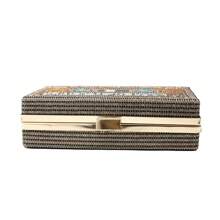 Women Retro Radio Tape-Shape Rhinestone Clutch Purse - 棕色 - 查看 3