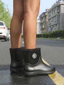 New Short Rain Boots For Men, Non-Slip Waterproof Rubber Boots For Kitchen, Car Washing, Work, Fishing, Spring And Autumn - Black - View 5