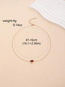 1 件心形精致项链、锁骨链、优雅设计，适合日常佩戴，是送给朋友的绝佳礼物 - 愛心 - 查看 5