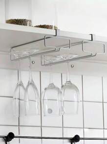 1 pieza Soporte colgante creativo para copas de vino, estante portavasos de metal para almacenamiento de copas sin necesidad de taladrar