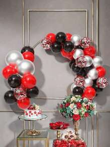 20/30/40/60/80 quả bóng bay hỗn hợp màu đen và đỏ 12 inch, bóng bay kim tuyến, bộ bóng bay trang trí tiệc cưới và sinh nhật, trang trí kỷ niệm, trang trí trong nhà và ngoài trời, bóng bay trang trí tiệc - Đỏ và đen - Xem 5