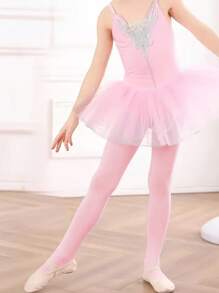 6条/包 女童天鹅绒踩脚裤袜，适合舞蹈训练或日常穿着，无缝设计，柔软透气，四季皆宜