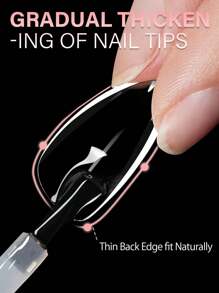 Aillsa 2.0 Upgraded Soft Gel Nail Tips - Built-In C-Curve Medium Almond Full Cover Nail Extensions Ultral Thicker Acrylic Nails Tips Strong Clear 140Pcs  Pre-Sculpted Press-On Nails With Matte Underside False Nails For Flat Nails - Clear - View 4