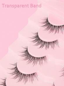 7 Pairs 3D Natural Looking Cluster False Eyelashes, Short Stalk Transparent Lashes With Manga Eye Effect For Cartoon Style Eye Makeup - Spiky Manga Lashes - View 7