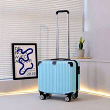 新款高端便携式 18 英寸密码锁登机行李箱，时尚迷你拉杆箱，容量宽敞，适合男士和女士