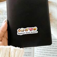 Support Local Farmers, Stardew Valley Farming Sticker, Animal Sticker, For Laptops, Flasks, Cellphones, Bullet Journal, Planner, Water Bottle, Phone Case, Decor - Multicolor - View 2