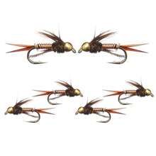 6/12Pcs 10# Fishing Lure Fast Sinking Wire Tungsten Bead Head Nymph Flies Trout Fly Fishing Lures
