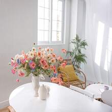 10Pcs 56cm/22.2in Artificial Flowers Bouquet, For Wedding, Home, Party Decoration, Table Centerpiece Arrangement