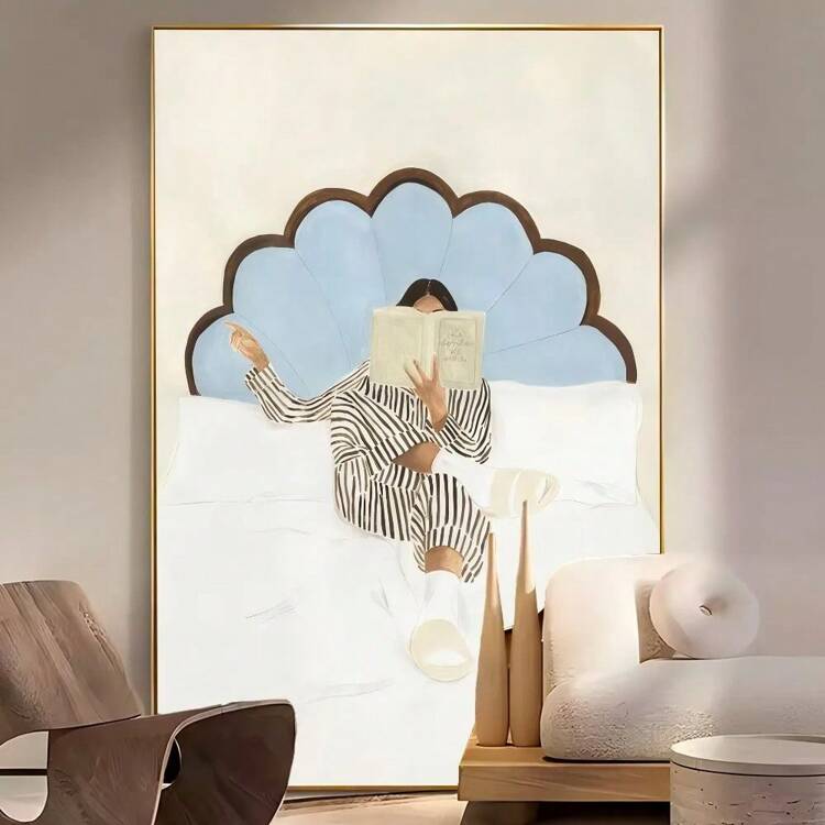 1 件时尚女孩复古海报墙壁艺术帆布画客厅家居酒吧咖啡厅装饰可爱房间家居装饰无框架 - 彩色 - 查看 44