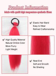 26 Zoll rote Haar-Extensions zum Einflechten für Kinder, 1 Stück & 2 Stücke, DIY Zopf Haarverlängerung, hitzebeständiges synthetisches fluffy Haar für Mädchen, Halloween & Feiertags Kostümzubehör