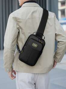 Men's Fashionable Minimalist Leisure Sports Multi-Pocket Letter Chest Bag Versatile Shoulder Messenger Bag Purse Belt Fanny Pack Side Bags For Men - Multicolor - View 1