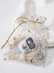 1个手持式环形计数器，配有99颗珠子，礼品袋包装，斋月礼物，适用于祈祷、礼拜、运动计数