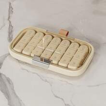 1pc 7 Days Portable Pill Box Weekly Pill Box Travel Medicine Storage Pill Case Drug Container Tablet Dispenser Plastic Independent Lattice