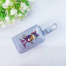 Car Key Bag Uniform Car Key Storage Bag Creative Keychain Blingbling Car Key Protector Secure Zipper Closure Protector Stylish Waist Pocket Car Key Protector Unisex For Women Mini Wallet,1pc Black & Gold PU Leather Car Key Case - Multicolor - View 37