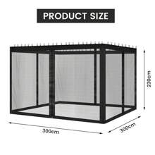 4 Side Panels Outdoor Gazebo Mosquito Net Mosquito Protection Insect Protection Net, Universal Garden Terrace Roofing Replacement Mosquito Net Privacy Screens With Zipper - Black - View 11