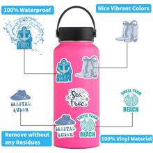 60 件沿海孙女贴纸乙烯基美学贴纸剪贴簿、日记、保险杠、滑板、水瓶、卡通、安全帽、汽车贴纸和贴花 - 彩色 - 查看 6