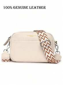 Bolsa de Couro Genuíno 100% Macio e de Luxo, Moda Feminina, Bolsa a Tiracolo, Mensageiro, Cor Sólida, Couro Bovino, Tote, Moda Feminina, Bolsa Transversal