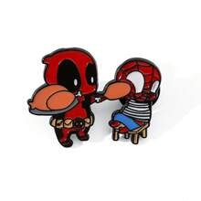 Disney 1/5 Pcs Cute Cartoon Character Brooch Set Creative Bundling Spider Man Deadpool Enamel Pin Backpack Clothing Jewelry Metal Badge Accessories Gifts For Friends