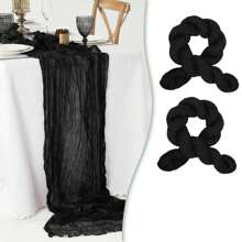 2 peças de toalha de mesa transparente estampada com queijo boho, 35 polegadas (88,9 cm) e 118 polegadas (300 cm) de tecido longo para queijo para chá de bebê, casamento, noiva, aniversário, decoração de festa