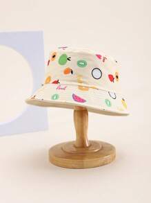 1pc Kids Fruit Print Bucket Hat, Sun Protection Bucket Hat For Boys & Girls, 3-6Y, Spring