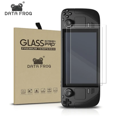  DATA FROG 2 Packs Screen Protector Tempered Glass For Steam Deck 7 Inch 9H HD Transparent Glass Film Anti-Scratch For Steam Deck