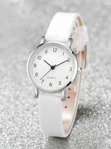 6 件/套时尚简约圆形阿拉伯心形设计表盘表带石英手表 + 蝴蝶首饰套装/爱心钻石套装/水滴钻石套装戒指、耳钉、手链、项链万圣节、圣诞节、情人节、母亲节、节日礼物的最佳选择套装 - 白色 - 查看 7