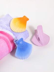 1 pièce Pince à vêtements de plage en forme de coquillage créative, pinces de rangement de vêtements de mode dans différentes couleurs au choix, articles essentiels pour la maison et les voyages