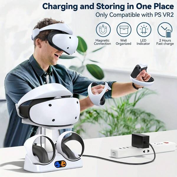 Charging Station Base For PSVR2 Controller VR Headset Display Stand Dual Handle Charge For PS VR2 Playstation VR2 Accessories