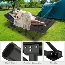 ABORON Oversized XXL Folding Camping Cot W/Mat For Adults, 78" L X 32" W X 18" H, Heavy Duty Outdoor Bed With Carry Bag,1200 D Layer Oxford Travel Camp Cots - 漆黑一片 - 查看 4