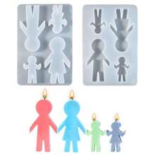 1 قالب عائلي من السيليكون -تصميم يد باليد DIY، مناسب للديكور المكتبي، صناعة الشموع، عطر السيارة، وصناعة الجبس، قابل لإعادة الاستخدام'